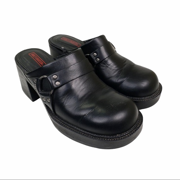 Harley-Davidson Shoes - Harley-Davidson Platform Leather Mules